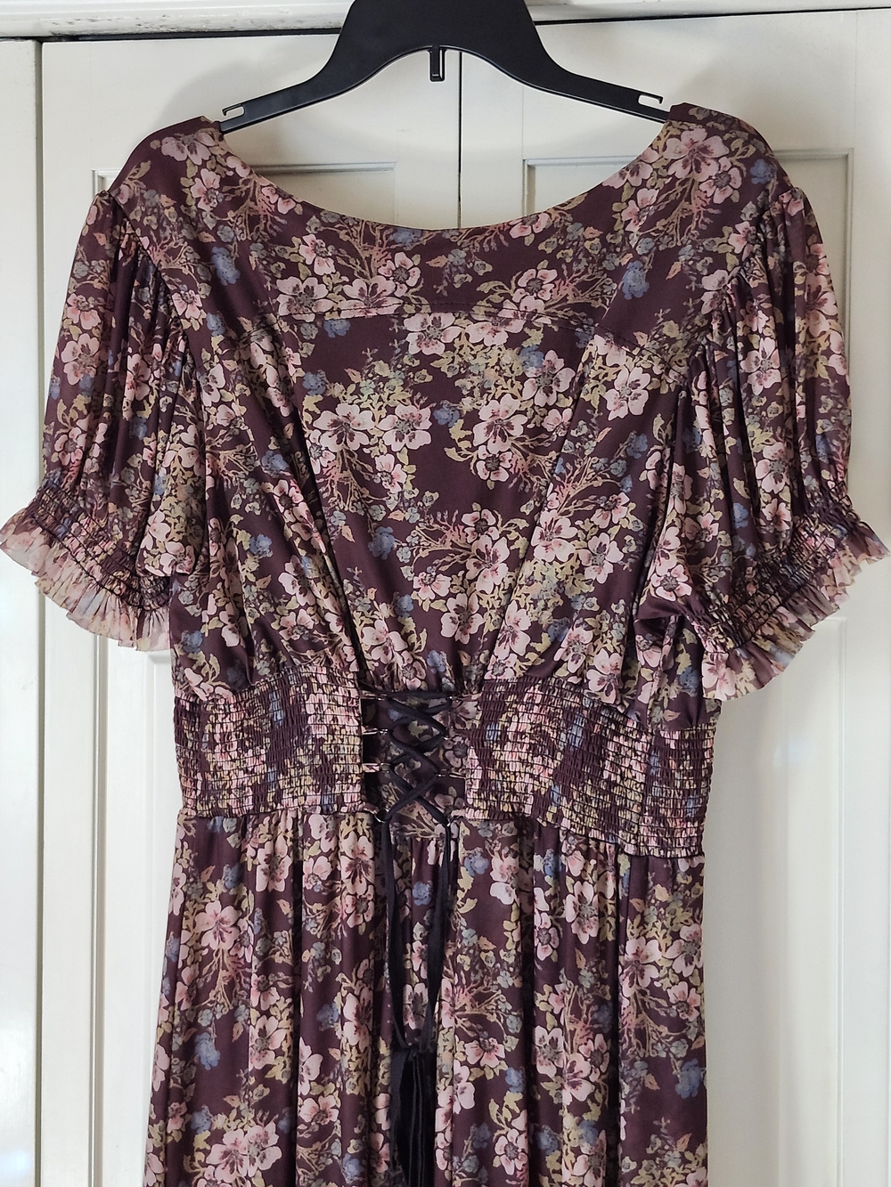 Free People Plum Floral V-Neck Maxi Dress - Picture 5 of 8